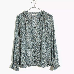 Madewell Silk Poet Top in Bitsy Floral Size Large